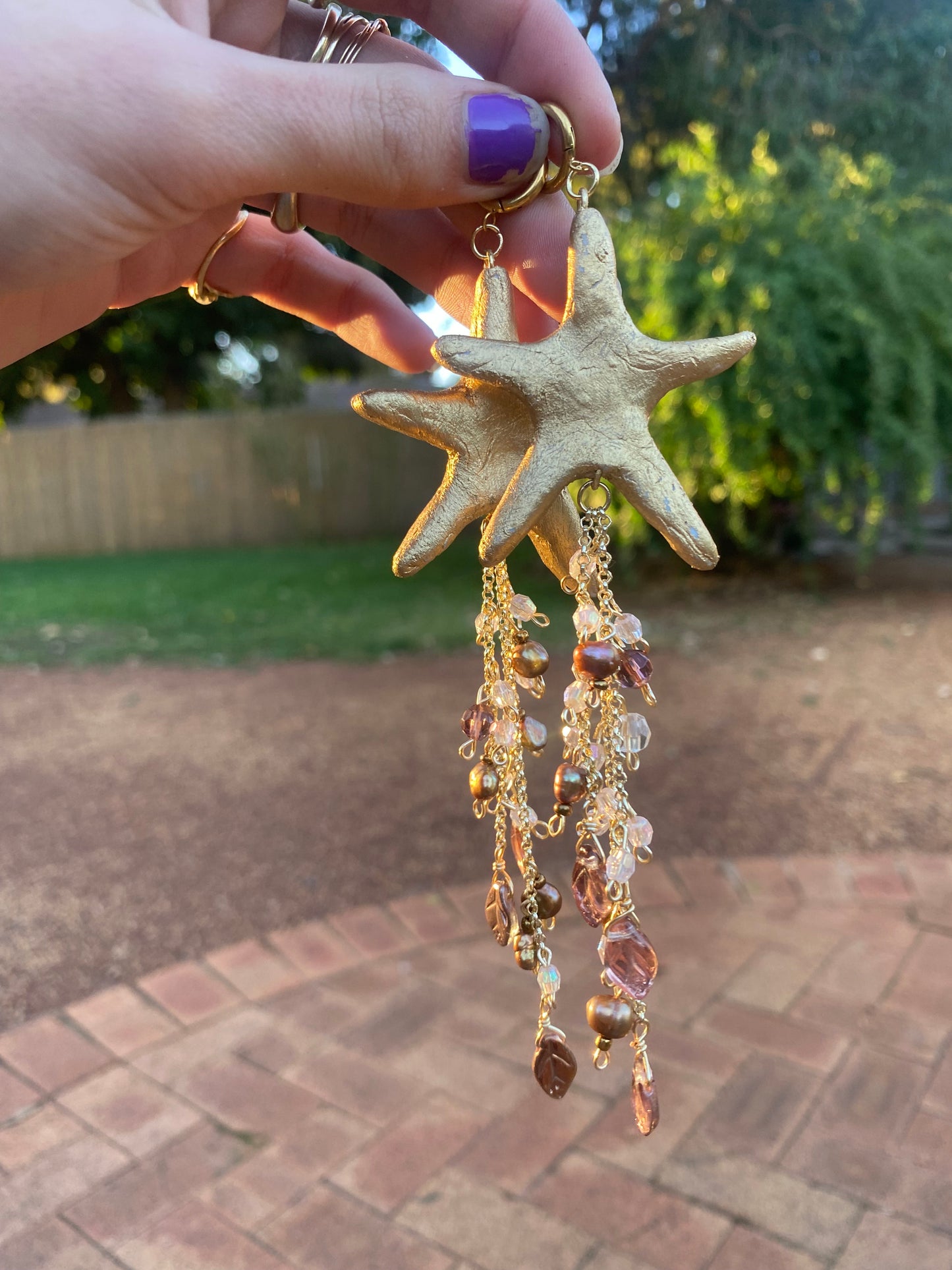 chunky starfish earrings