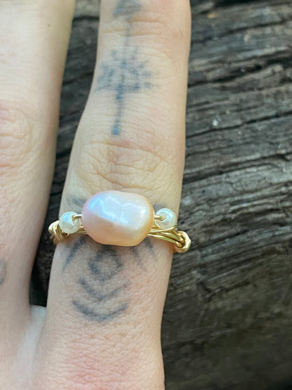 Pink Pearl Ring
