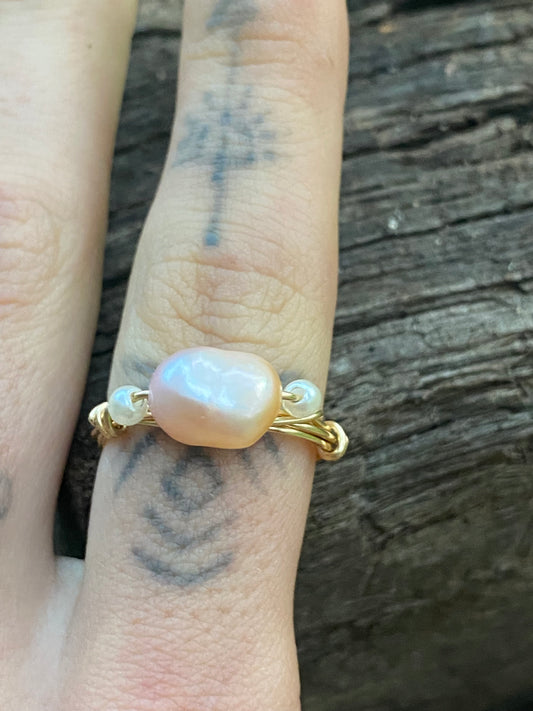 Pink Pearl Ring