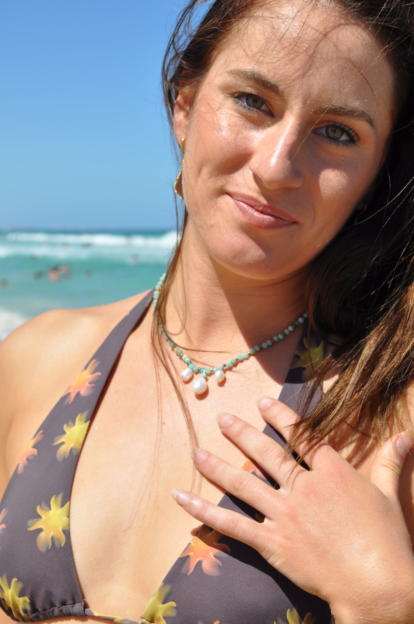 Amazonite Pearl Necklace