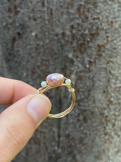 Pink Pearl Ring